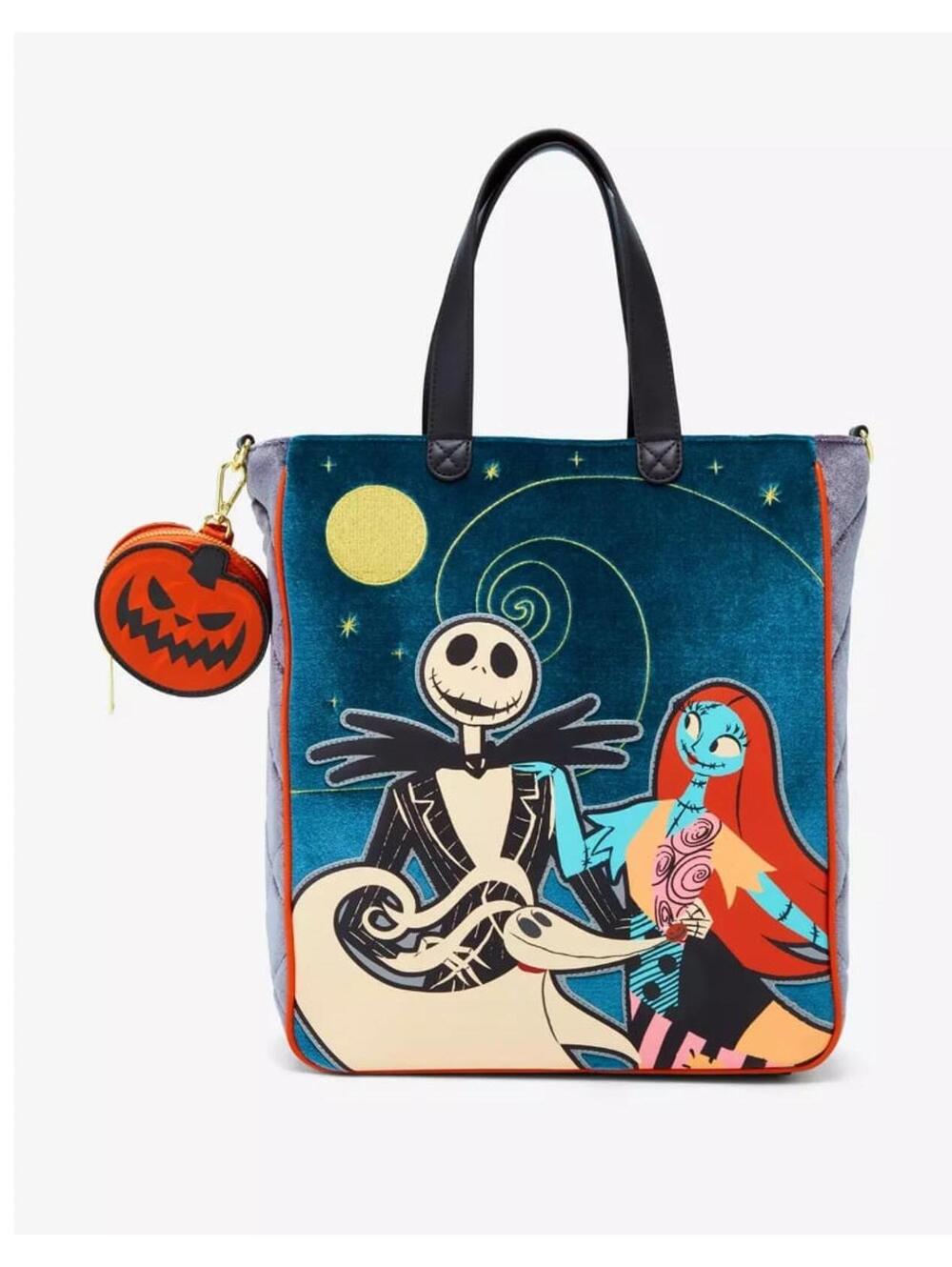Loungefly Disney The Nightmare Before Christmas Jack & Sally Velvet Tote